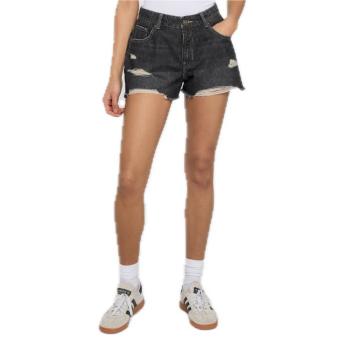 LADIES DESTROYED DENIM SHORTS